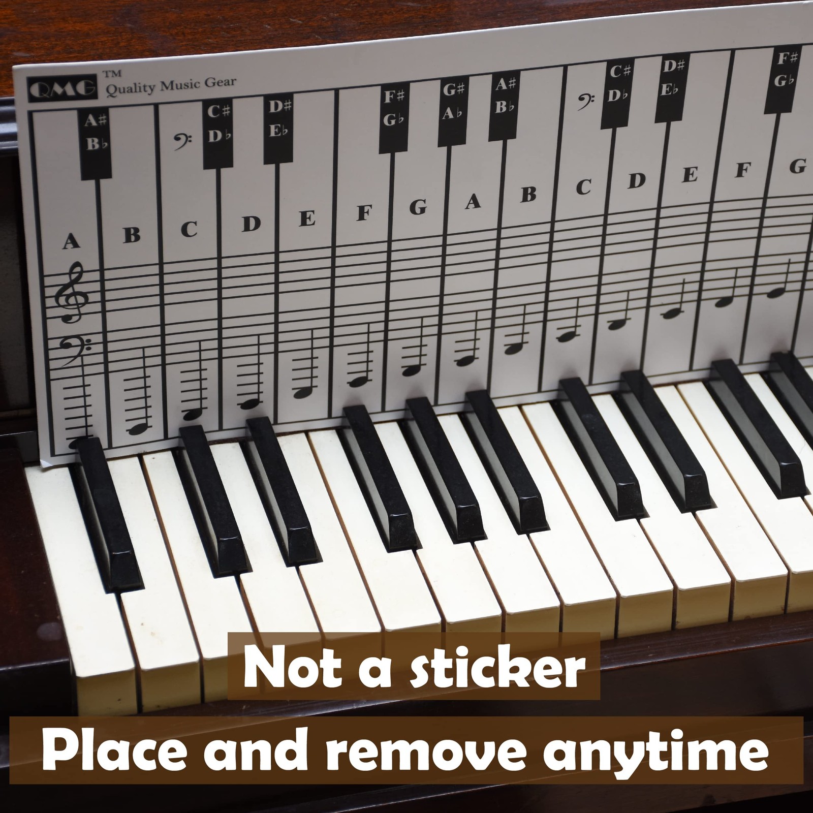 Piano and Keyboard Note Chart for 88 Keys, Use Behind the Keys, Ideal Visual ...