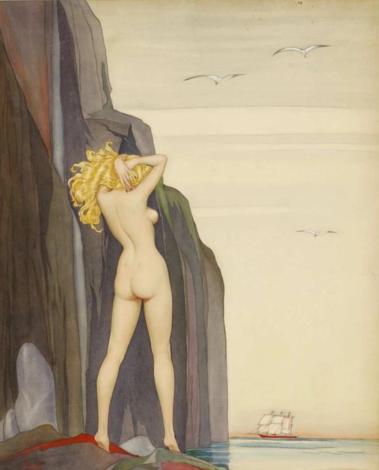 Lorilee, a rare, early work by Vargas by Alberto Vargas vintage art print