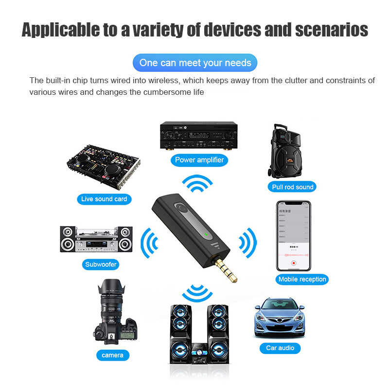 Wireless 3.5mm Lavalier Lapel Microphone Omnidirectional Condenser for Camera
