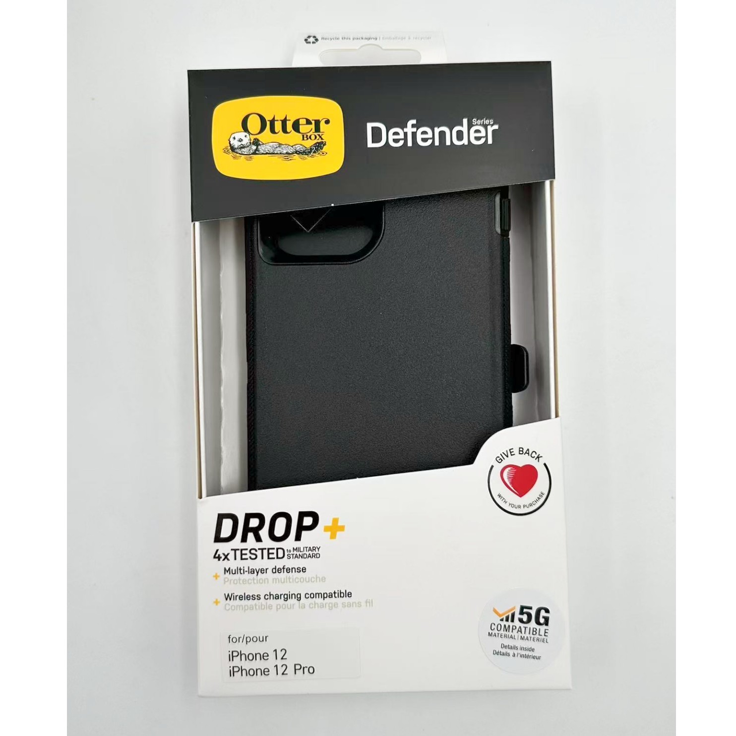 OtterBox Defender Case with Holster Case for iPhone 12 & iPhone 12 Pro, Black