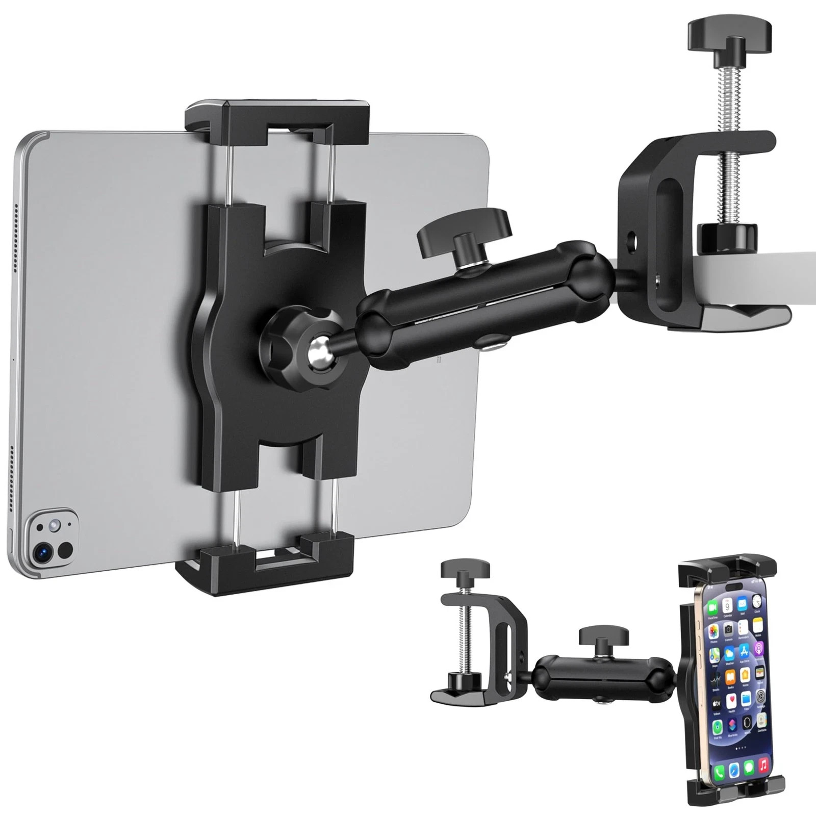 TeQable iPad Under Cabinet Mount, Kitchen Tablet Mount Holder, compact, Black