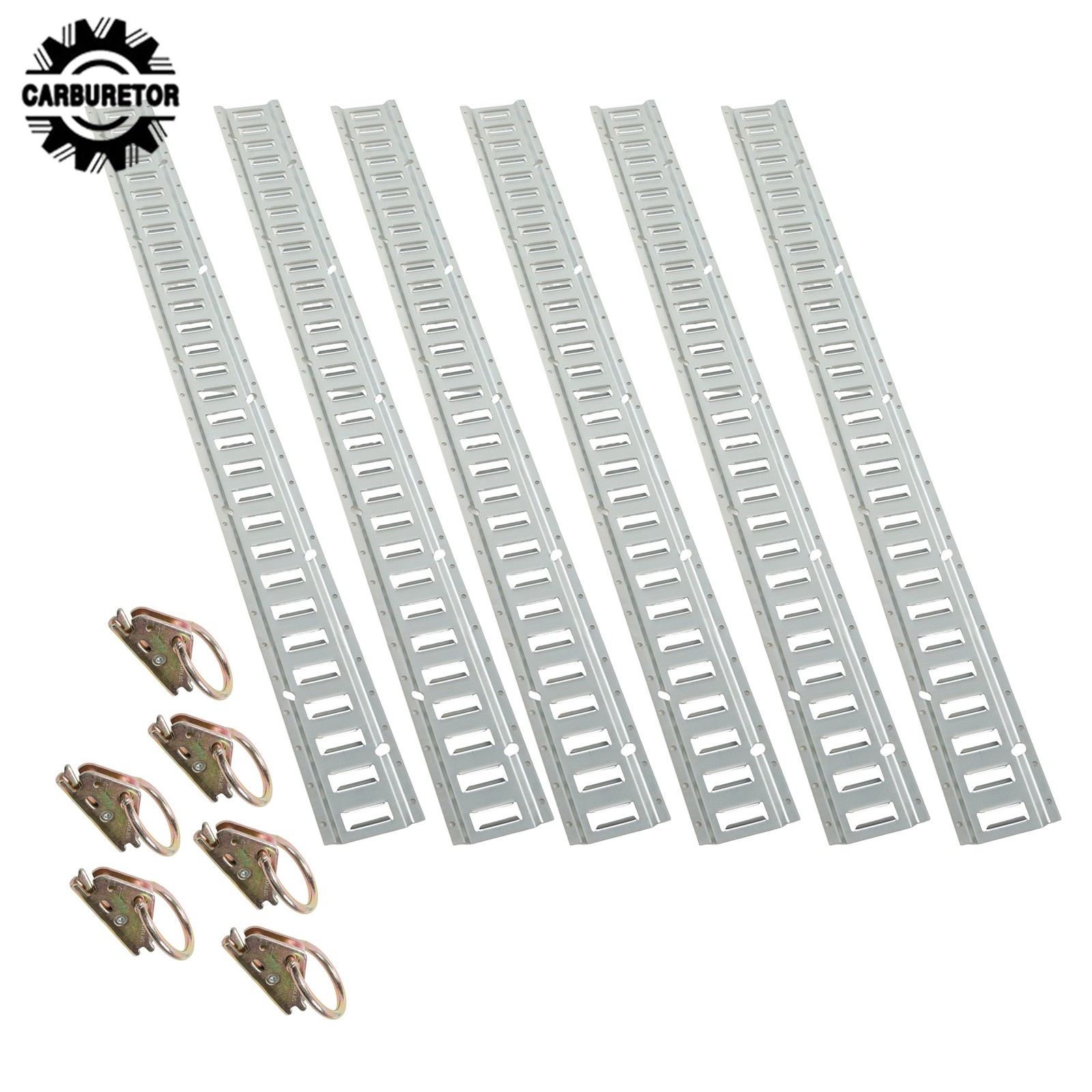 Silver 12 Pack 60" E Track Rail Sections With Mounting Hardware Fit For Garages