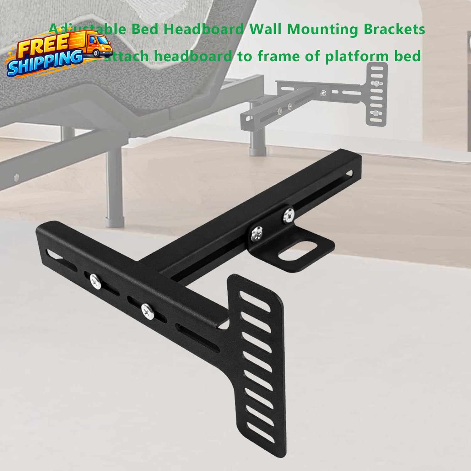 2Pcs Adjustable Headboard Brackets Universal Headboard Bracket Bed Extension