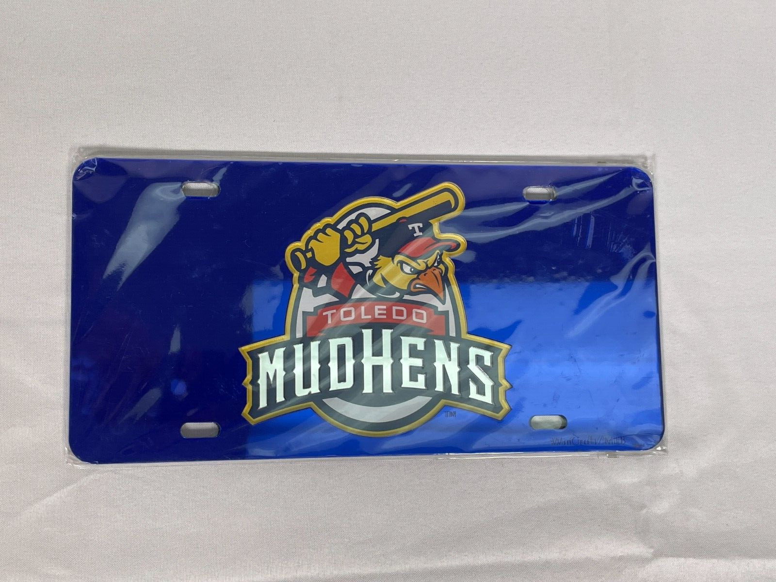 Toledo Mud Hens MiLB Blue Reflective License Plate Decal