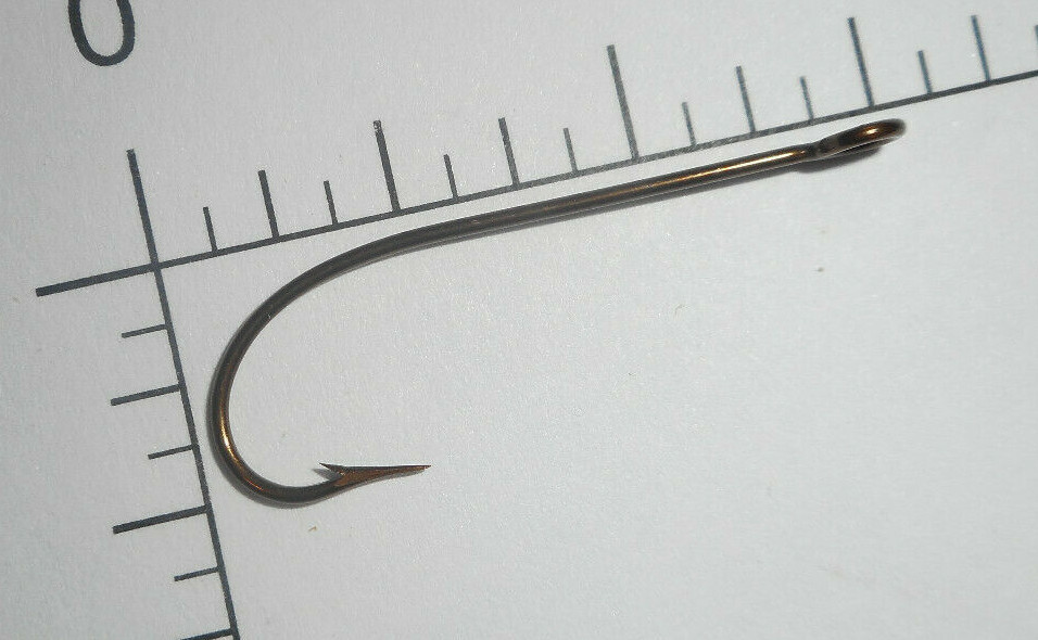 100 MUSTAD no.2 Fly Tying SPROAT hook BIG eye strait, 1/4 longer NORWAY 3369 A