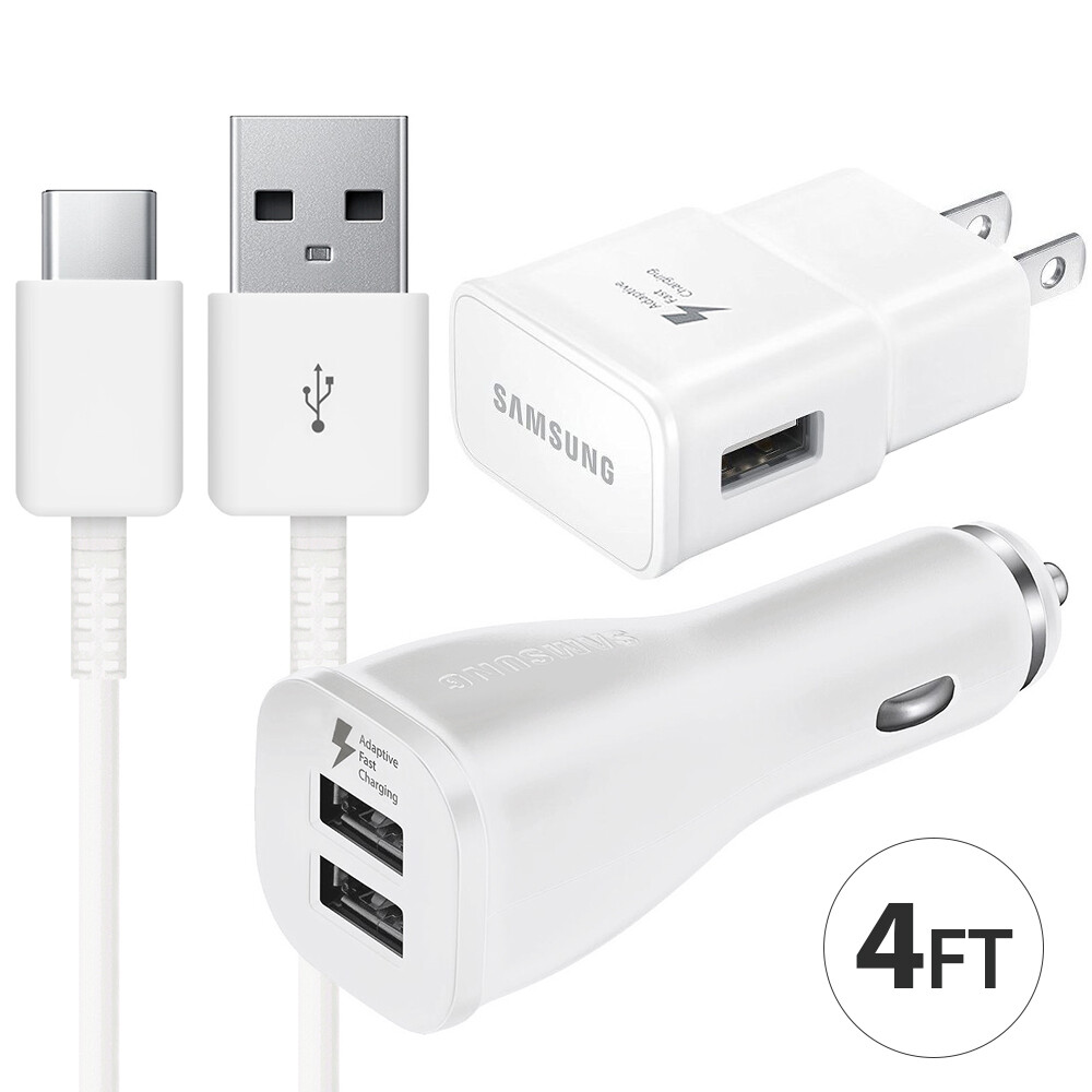 Samsung Galaxy S25 S24 S23 S22 S21 USB Fast Charger Wall Plug Car Adapter +Cable