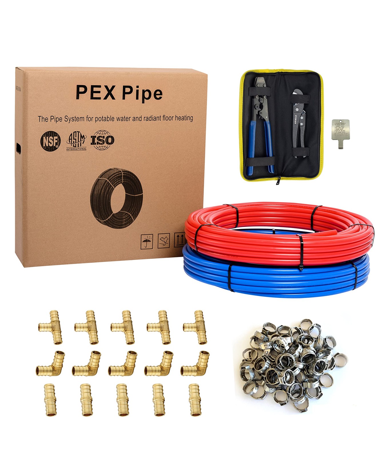Efield 3/4-Inch 2X100 ft Pex-b Tubing 3/4 Inch 2x 100 ALL IN ONE, Blue,Red