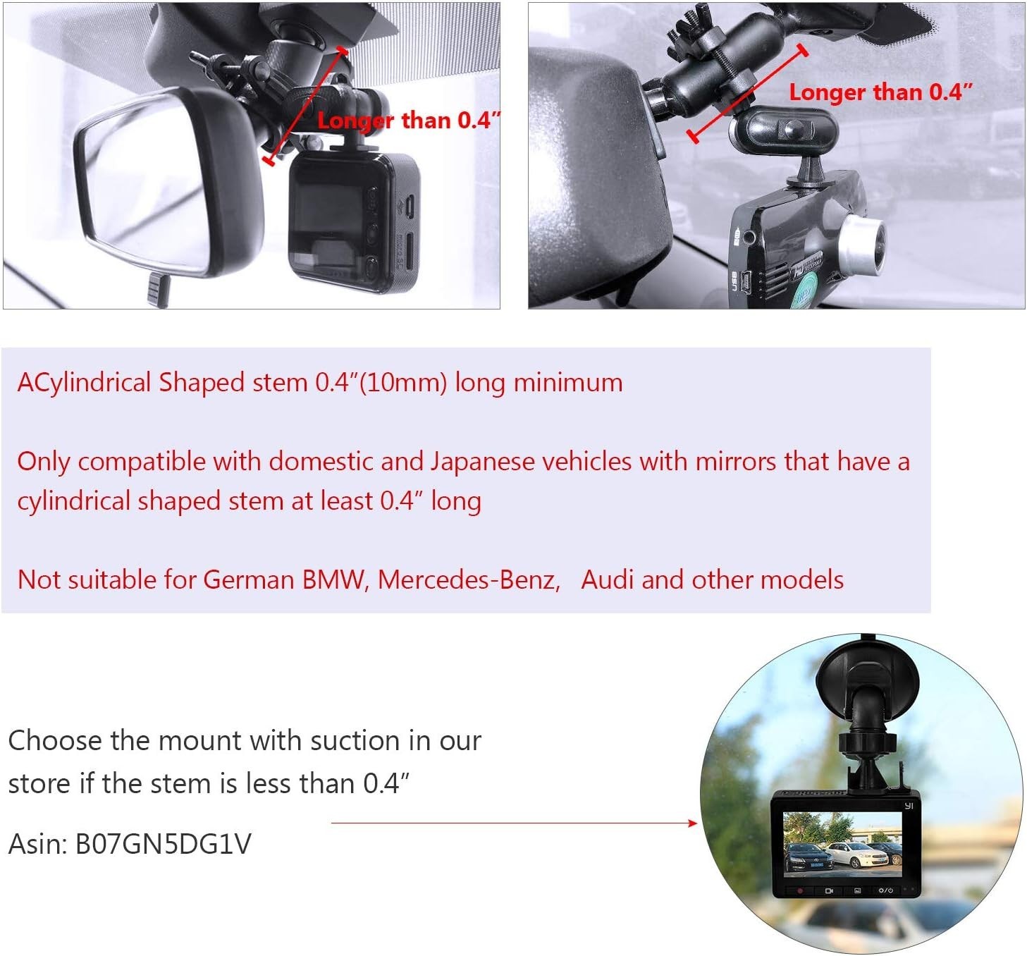 Flexible Dash Cam Mirror Mount - Durable 16 Joint System for Optimal Recording