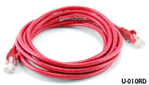 Intellinet 10ft CAT5E UTP Ethernet RJ45 Patch Cable Red