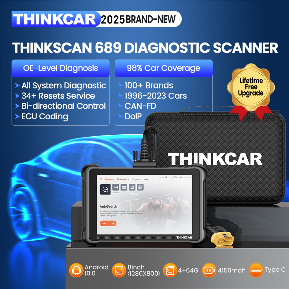 2025 ThinkScan 689 Full Diagnostic Tool E.CU Coding Bidirectional FCA Scanner US