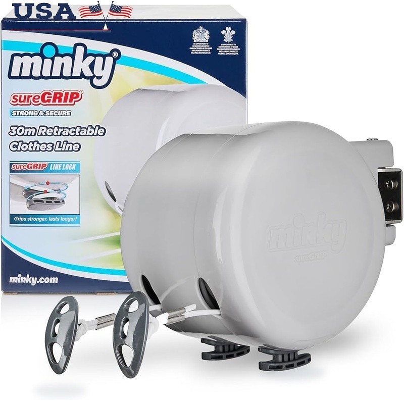 Retractable Clothesline Heavy Duty Outdoor Drying Line Space Saving UV Resistant