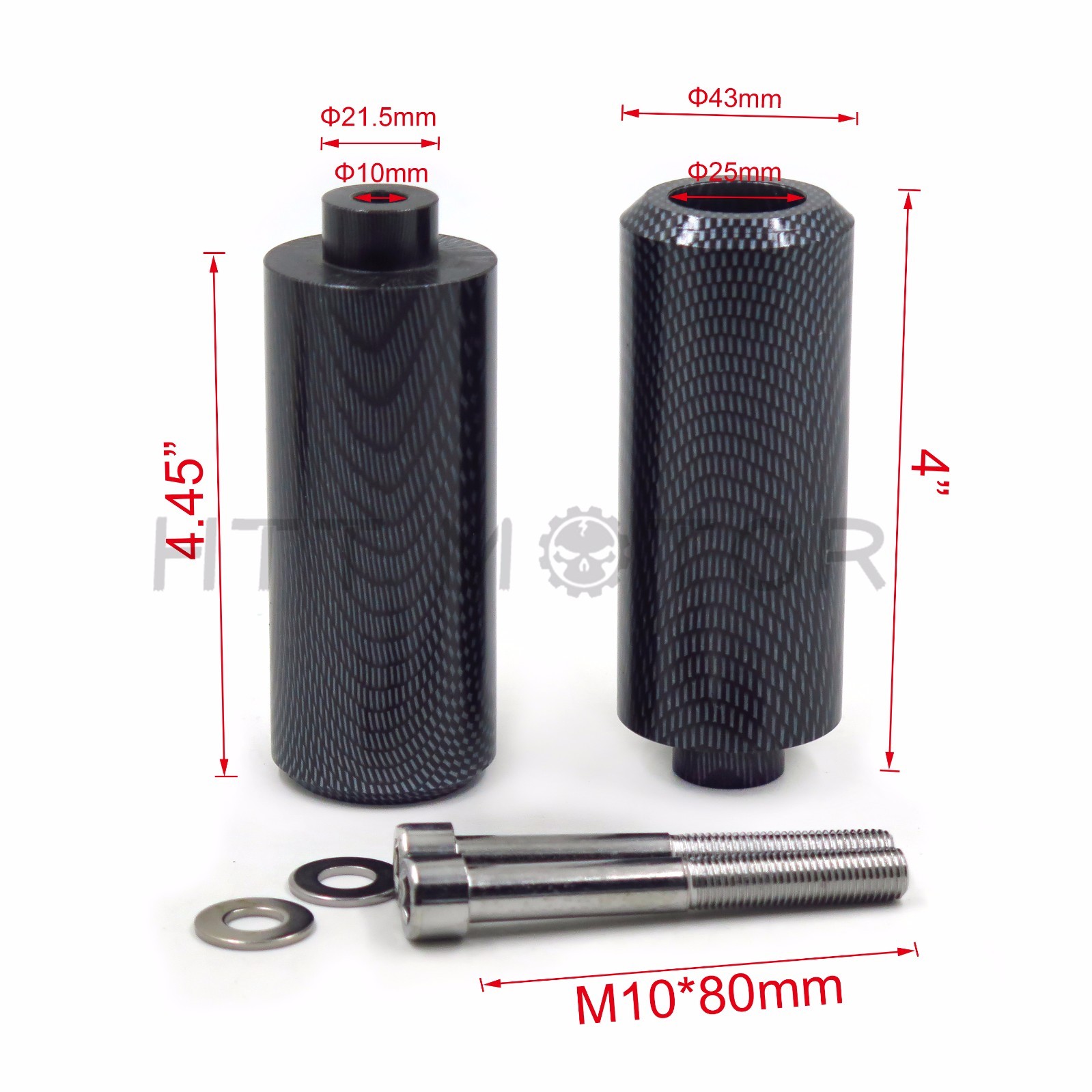 HTTMT Carbon Long Frame Sliders Crash Falling Protector For Yamaha FZ6 2004-2012