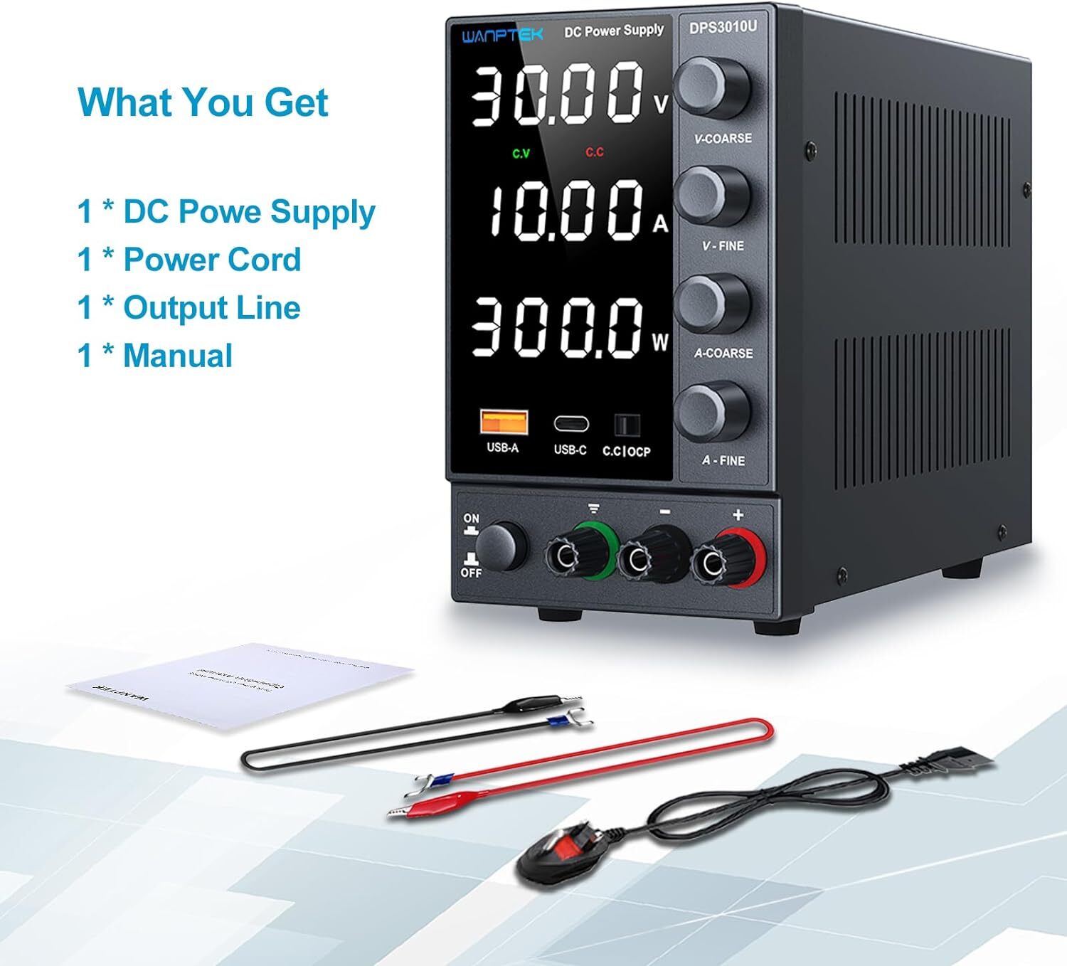DPS 0~30V 0-10A Adjustable DC Power Supply Lab Variable Output Bench Switching