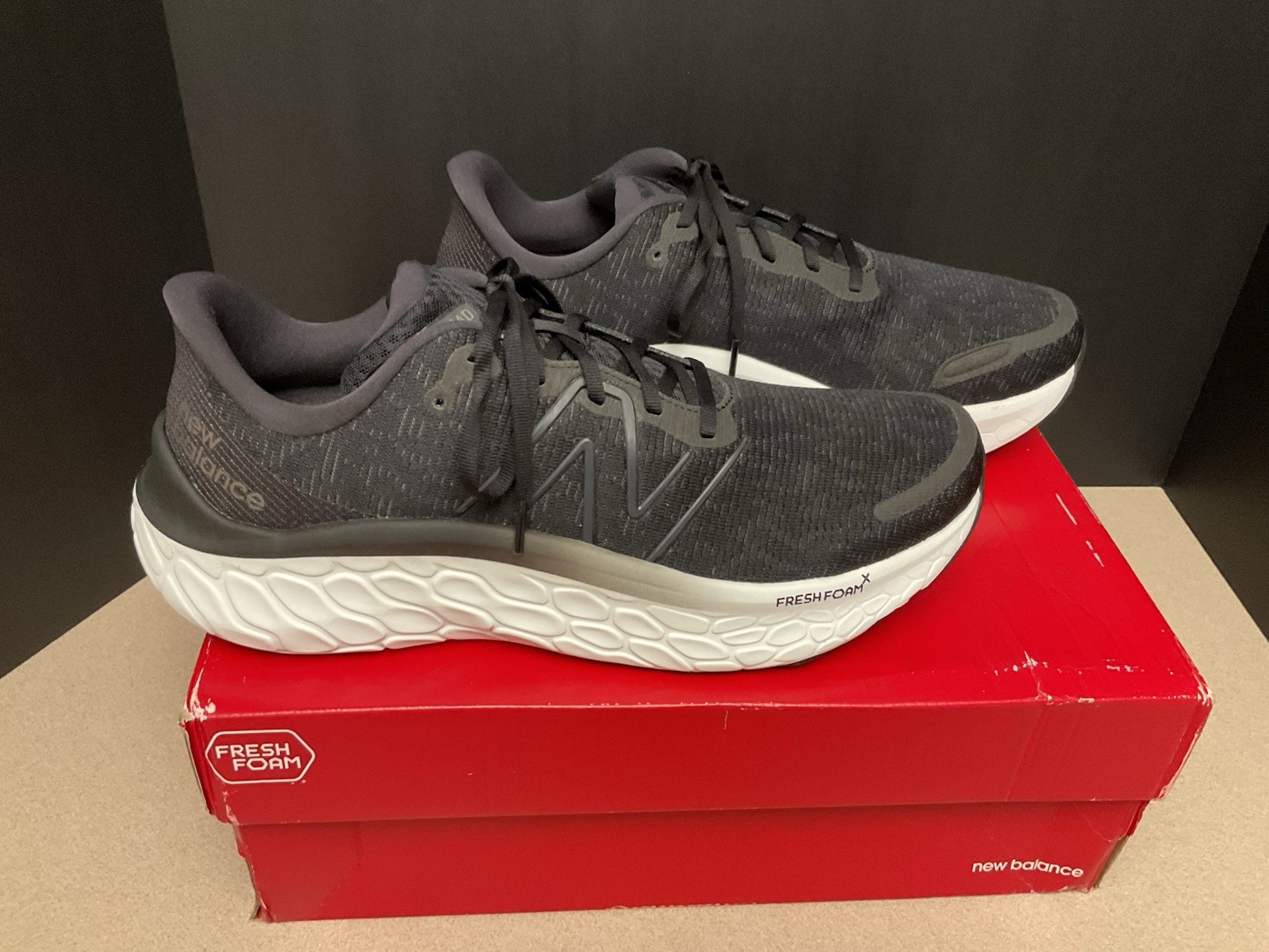 New! Mens  New Balance Fresh Foam X Kaiha Road Black Running Shoes. Size 12D.