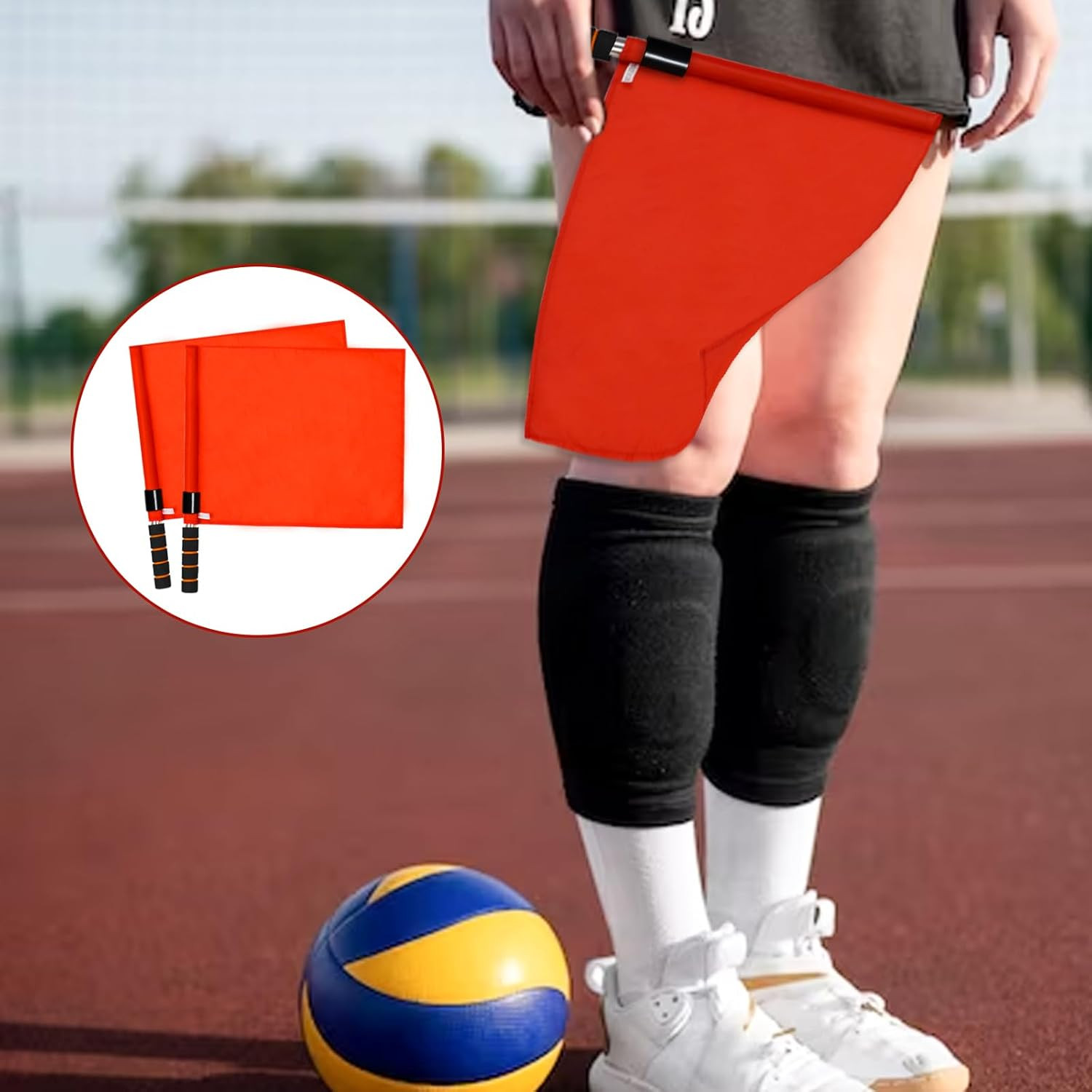 Volleyball Flags Line Judge, 2PCS Referee Flags Volleyball Lightweight Referee E