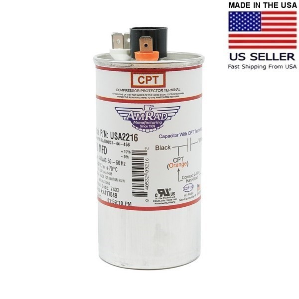 AmRad USA2216 45 uf/MFD 370-440 VAC Run Capacitor 50/60 Hz AC Electric Lot-1