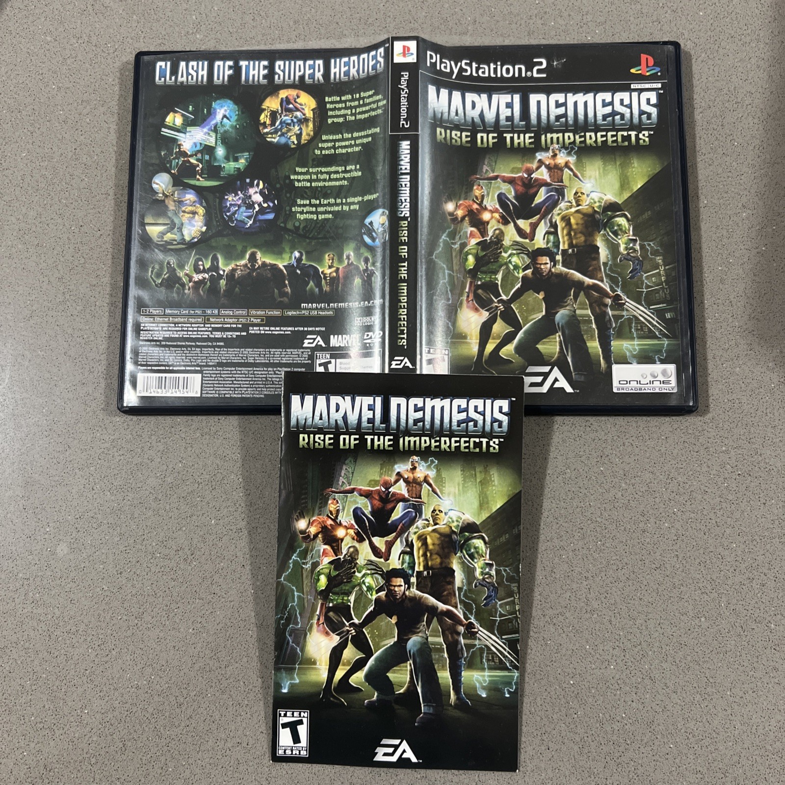 *NO GAME* Marvel Nemesis Rise of the Imperfects PS2 *CASE & Manual ONLY*