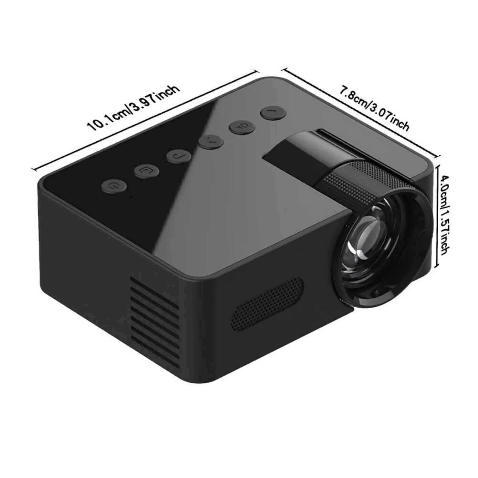 1set 1080P HD Mini Portable Projector AUX/USB/Type-C Multi-devices Compatibility