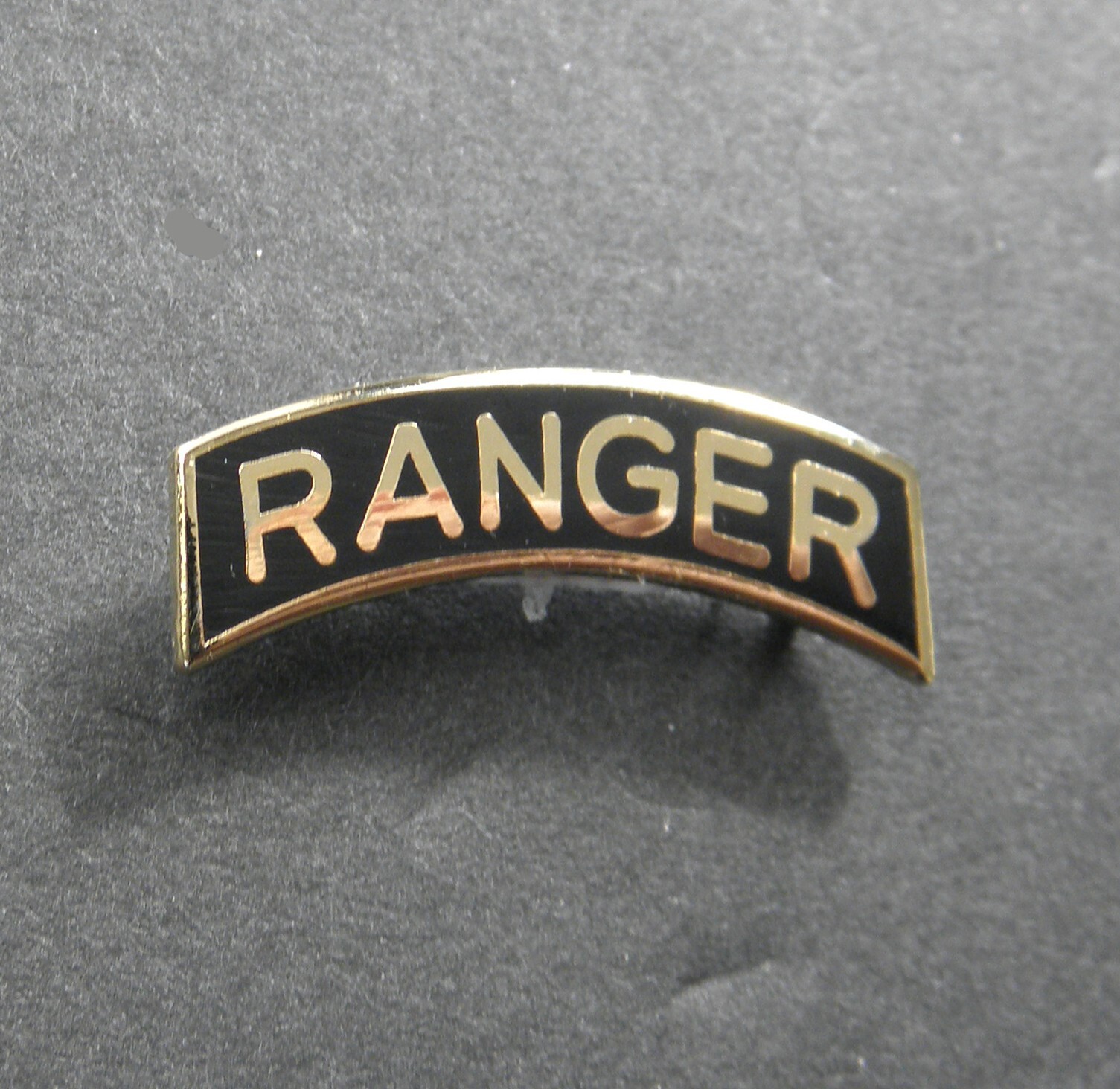 US ARMY RANGER MINI TAB GOLD COLORED LAPEL PIN BADGE 1 INCH