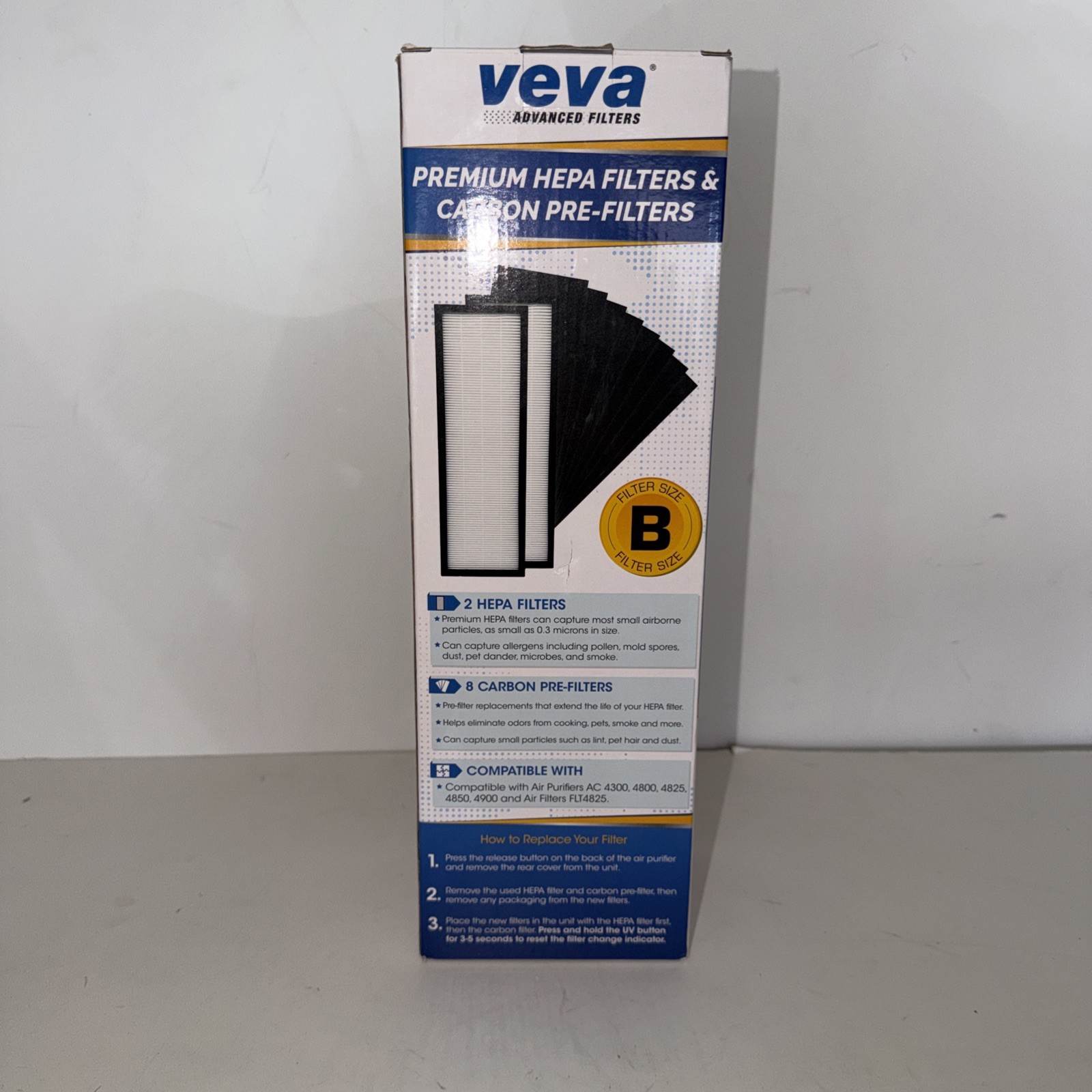 VEVA Advanced Filters Size B ( 2 HEPA Filters + 8 Carbon Pre-Filters )