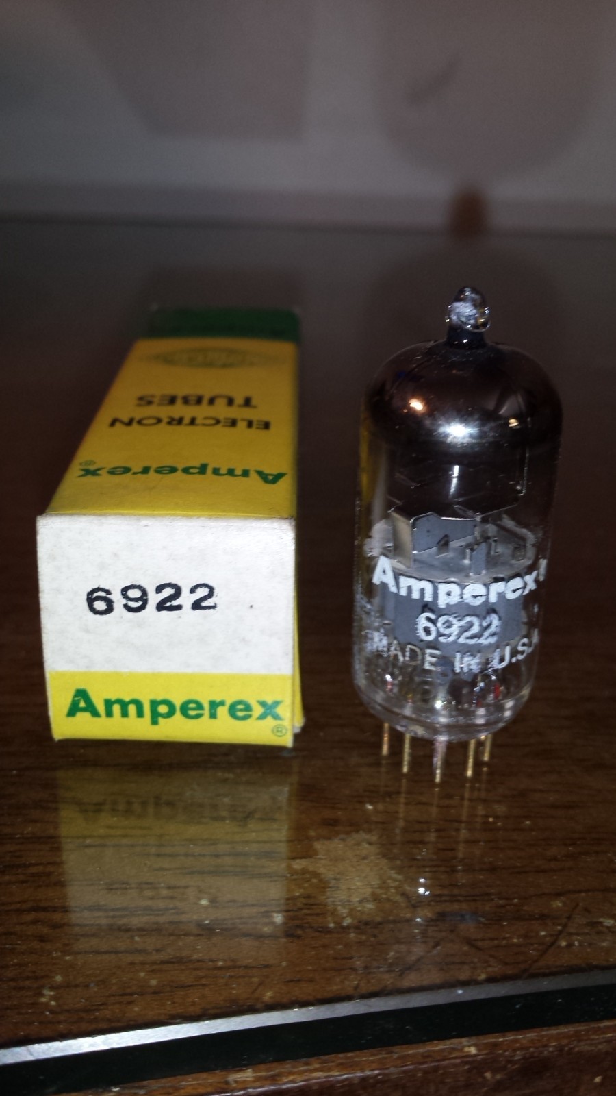 1960s NOS NIB Amperex PQ 6922/E88CC Dual Post O Getter Gold Pin Tube TV-7 tested