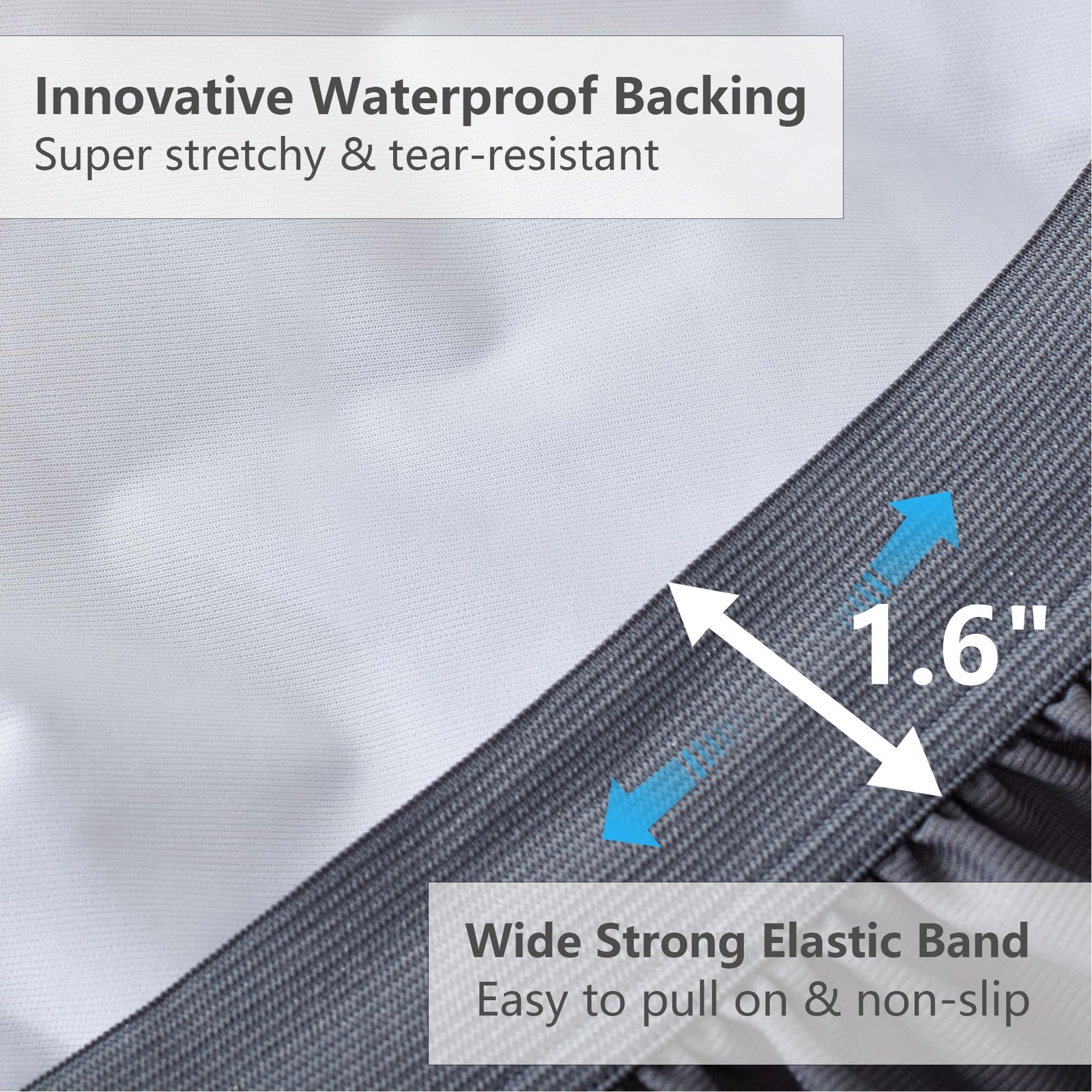 ELVEN HOME King Size Mattress Pad Waterproof, Cooling King, Grey