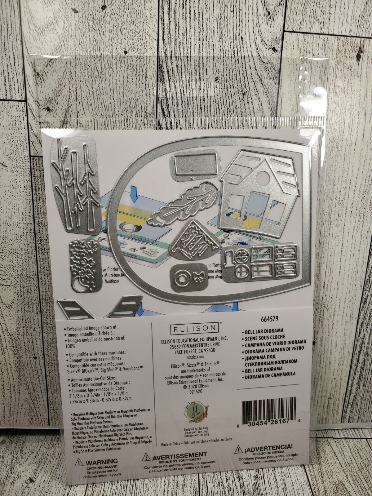 SI1 Sizzix Thinlits Jen Long Christmas Bell Jar Diorama 17 pc die set new