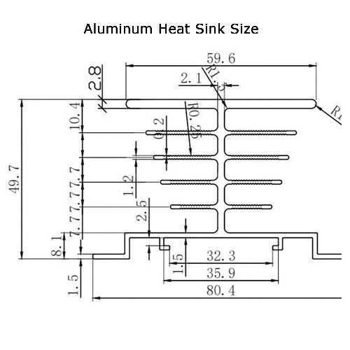 Aluminum Heat Sink SSR Dissipation Single Phase Solid State Relay 25A 120A