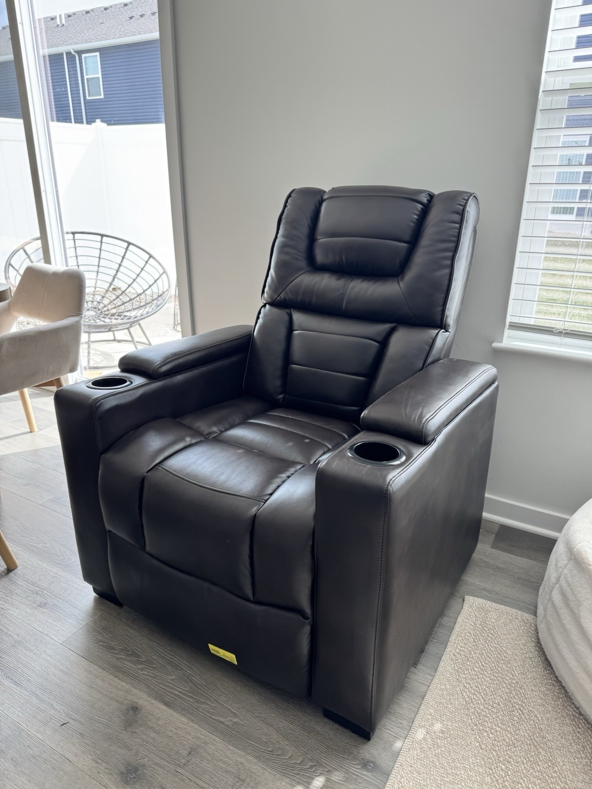 New Abbyson Galaxy Theatre Power Recliner Chair – Electric with Cup Holders