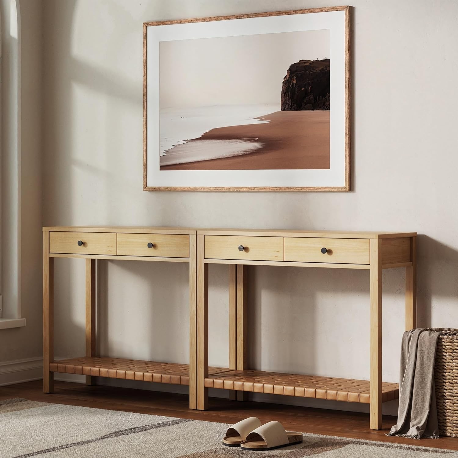 Virgo Wood Accent Storage Console Sofa Table Entryway Hallway/Living Room