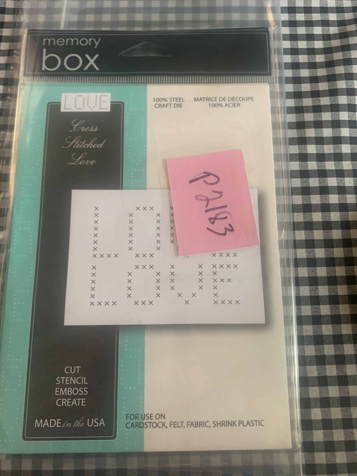Memory Box Cross Stitched Love Metal Die Cut Stencil Emboss