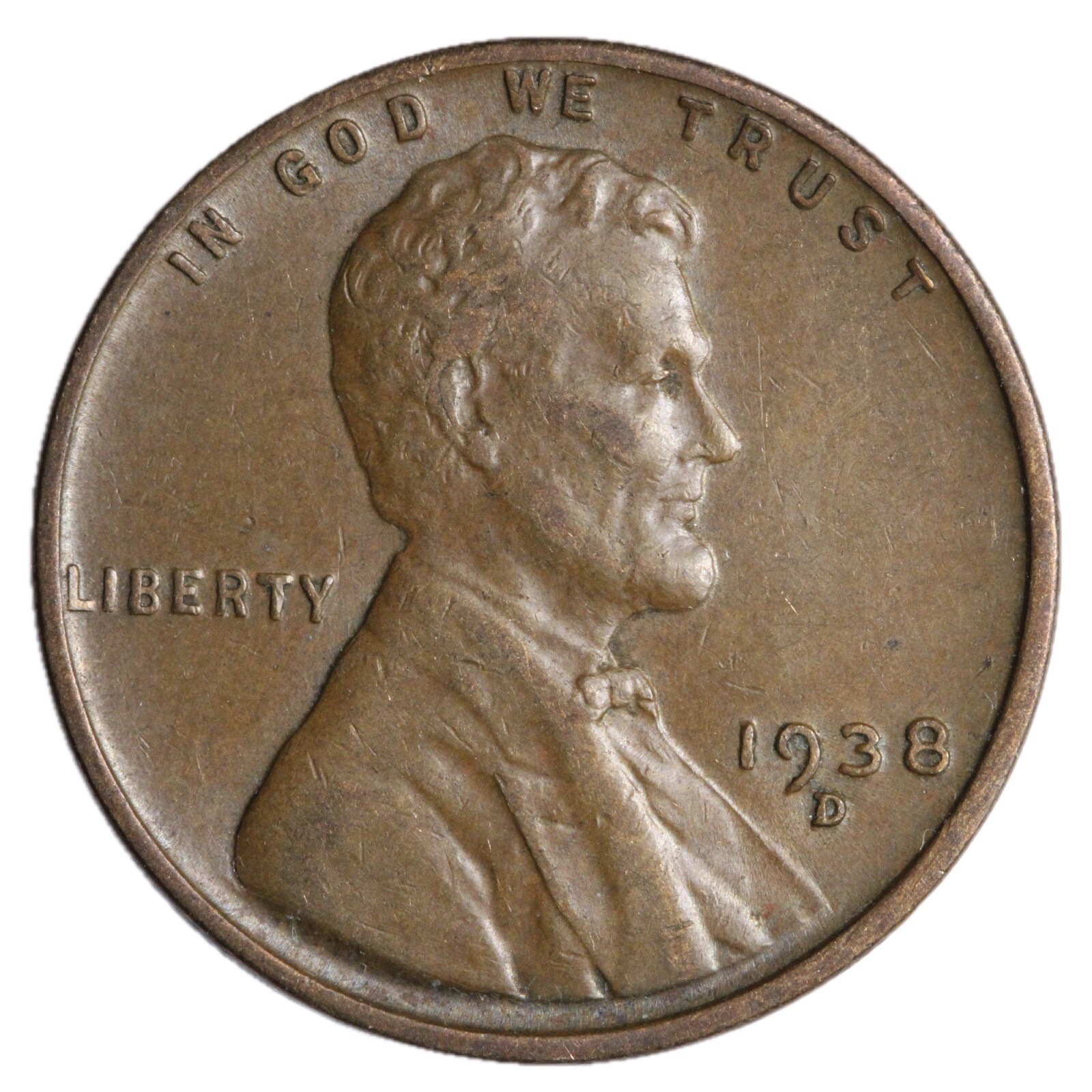 1938-D Lincoln Wheat Cent Penny F/VF Or Better - Complete Your Album!!