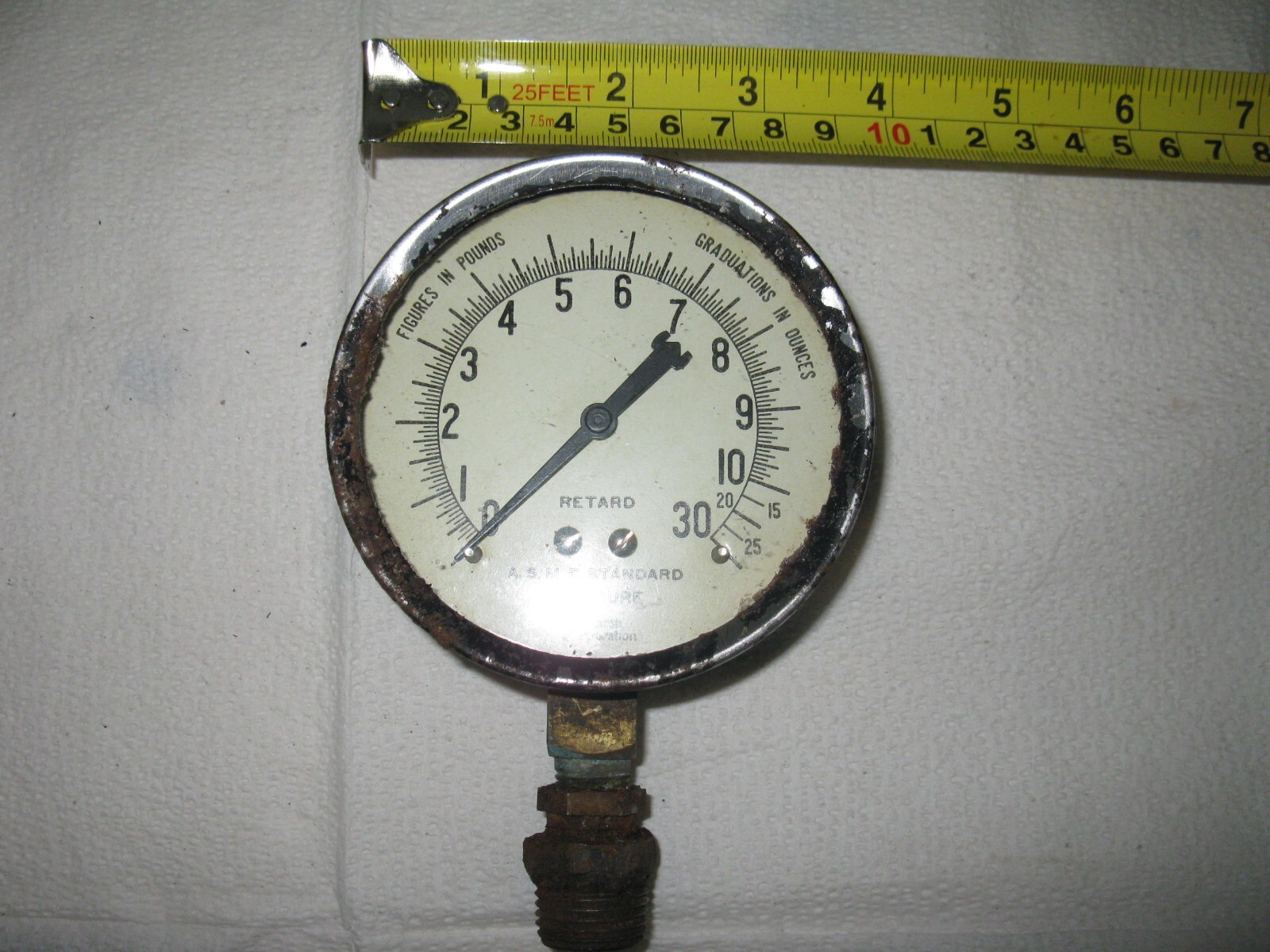 vintage Jas P. Marsh Corporation pressure gauge antique gauge industrial
