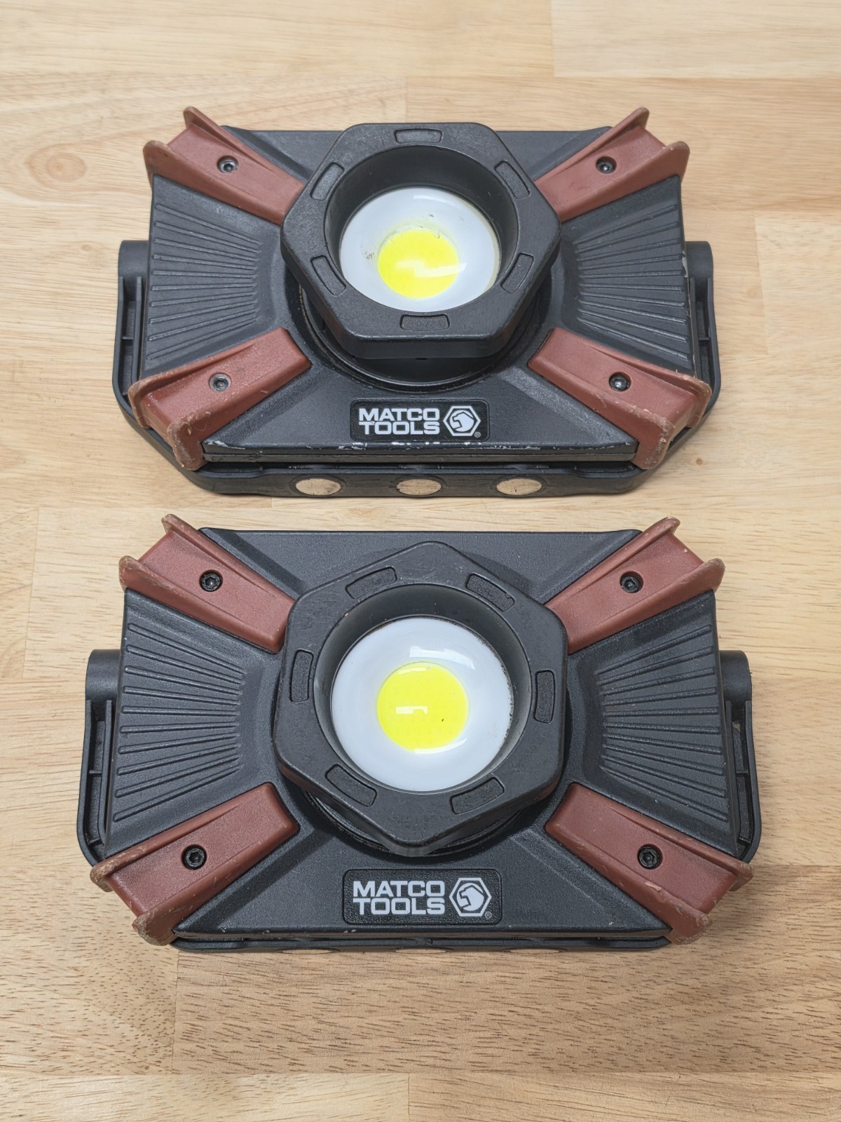 LOT OF 2! Matco Tools Rechargeable Infinity Flood Focus Light- Maroon - MFL1500A