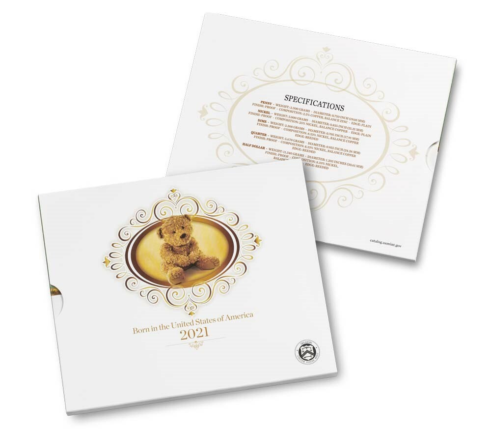 2021 S Birth Set For Newborn - Proof Half-dollar, Quarter, Dime, Nickel, Penny