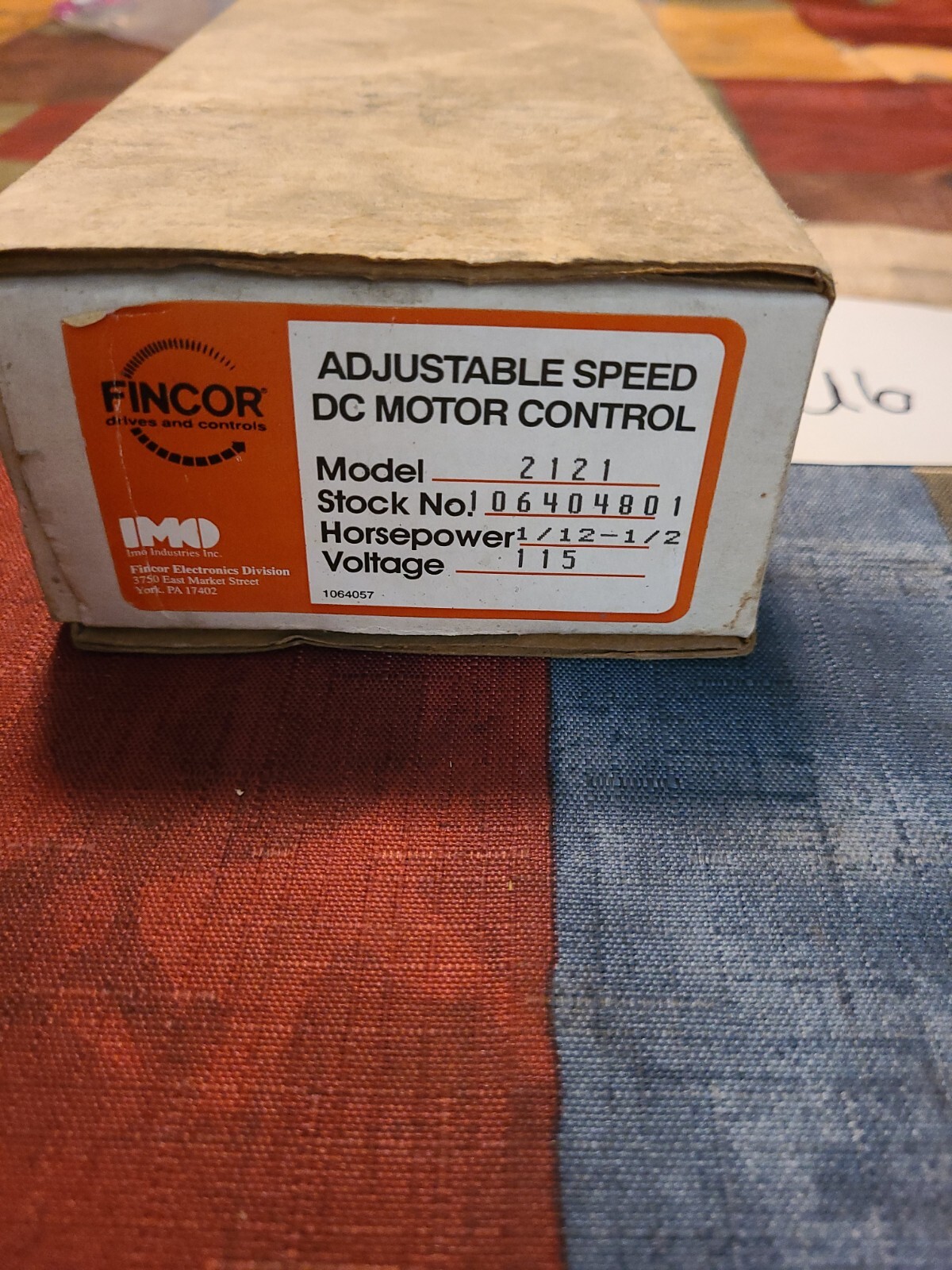 Fincor 2121 DC Motor Speed Control 115 Volts