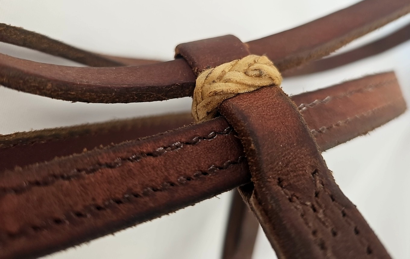 Horse Tack Leather Sidepull Bitless Western Bridle Heavy & Soft w/ Rawhide Stays