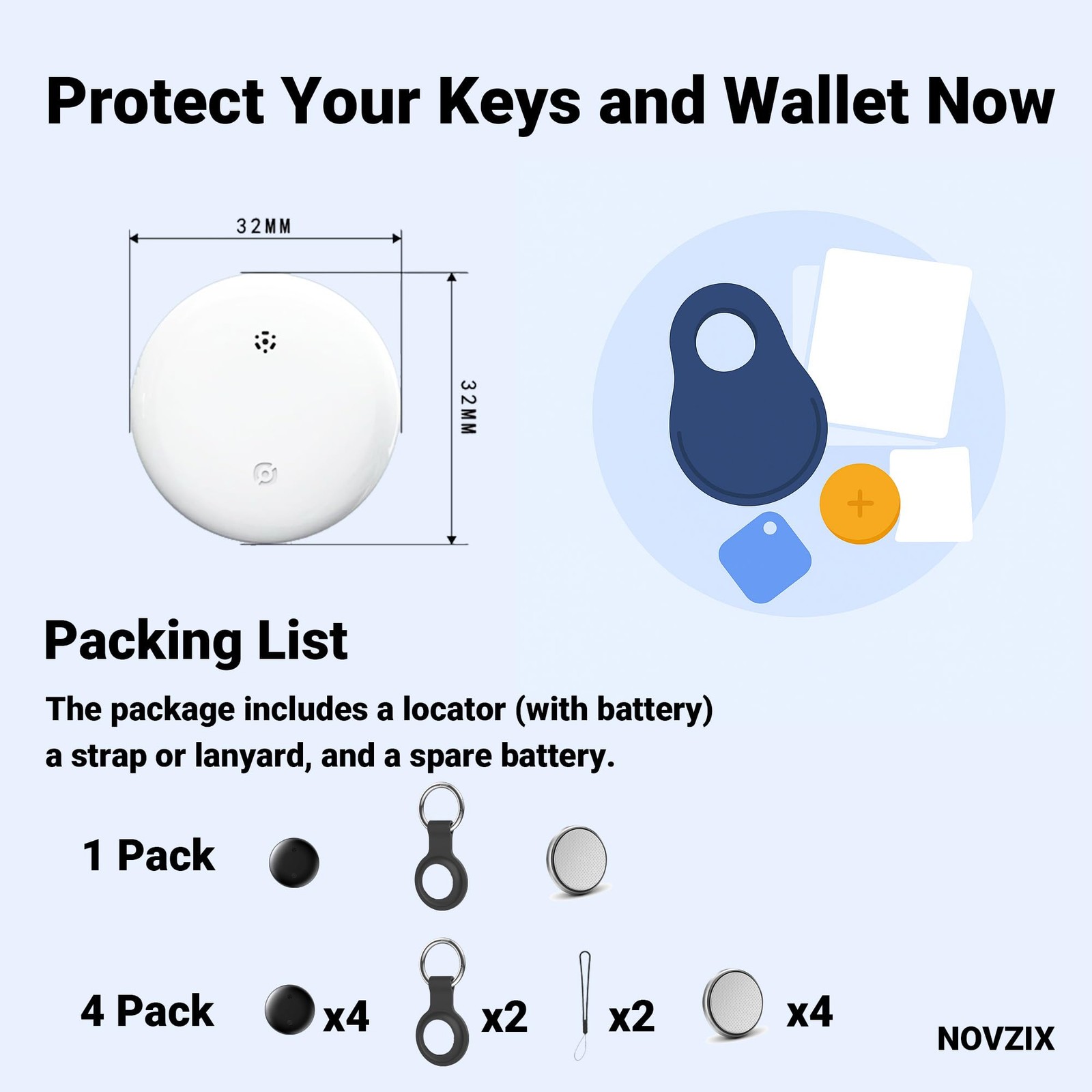 Android Compatible Air Tracker Tag - Tags for Phones, Black