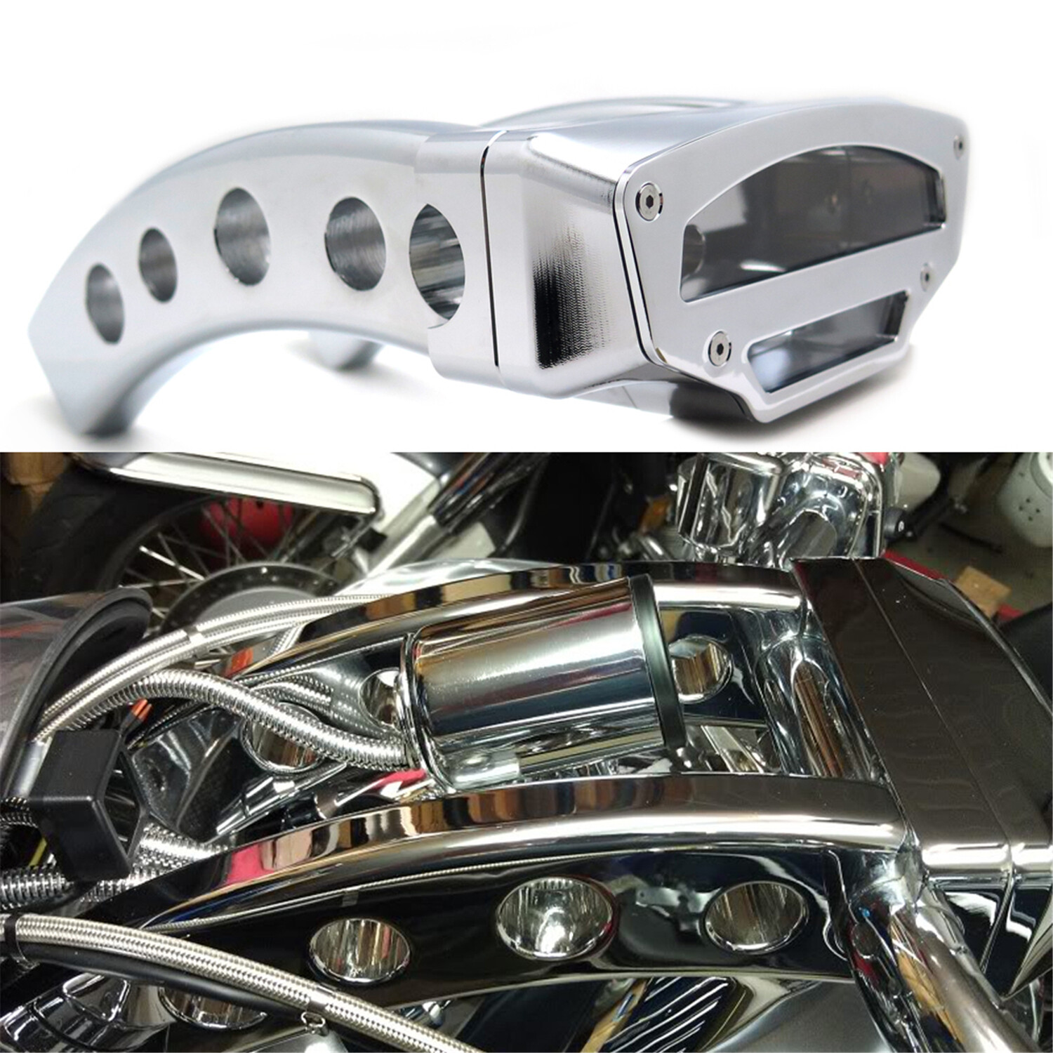 Tach Tacho Gauge Meter Housing Cover + 9" Handlebar Riser For SUZUKI M109R 06-14