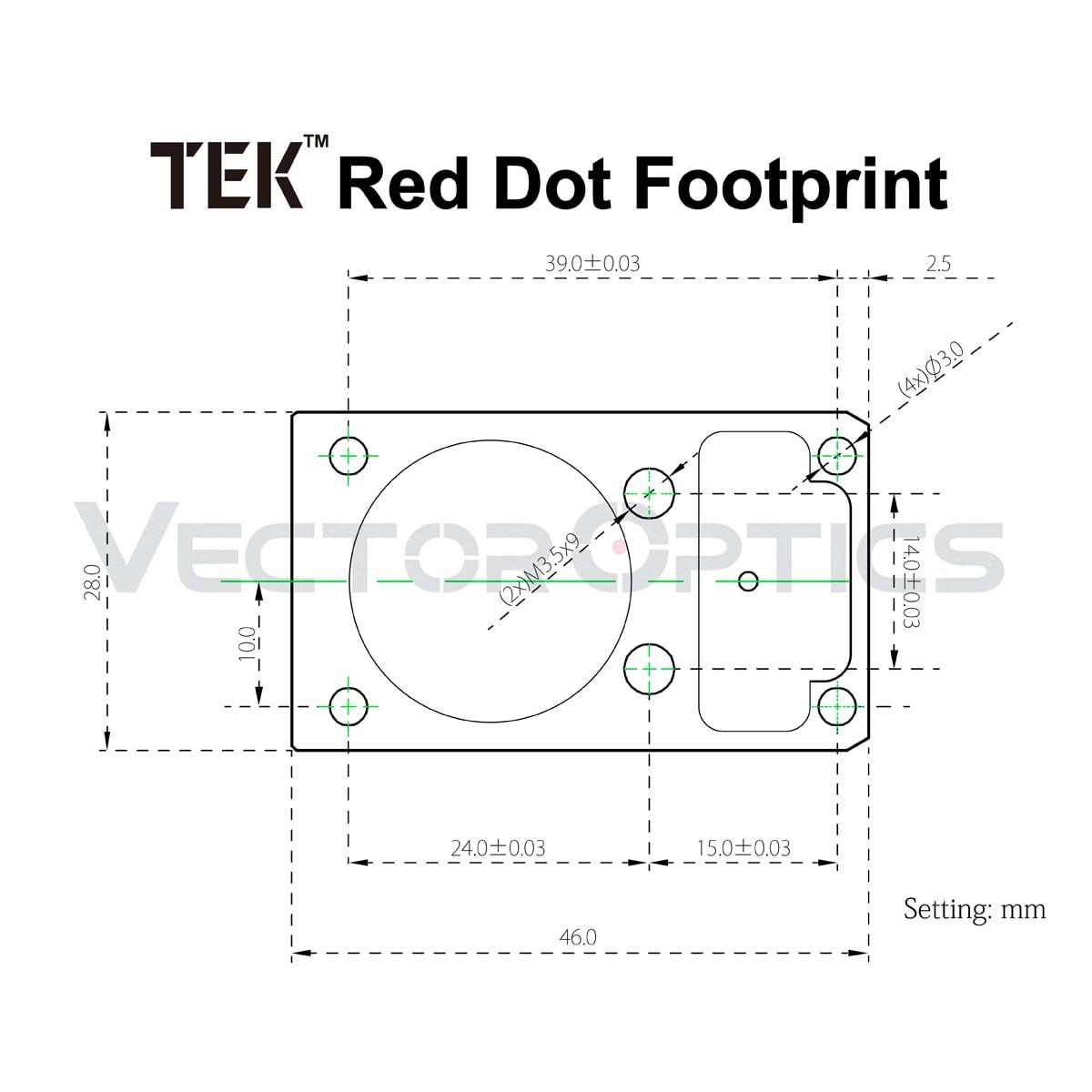 OPEN REFLEX RED DOT PISTOL SIGHT FOR PSA DAGGER DOCTOR SLIDE CUT 3MOA VECTOR