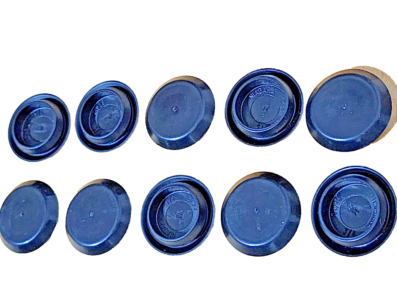 (10) Genuine NIAGARA SI412 Black 3/4''Snap-In Hole Plugs PE Flush Panel Cover