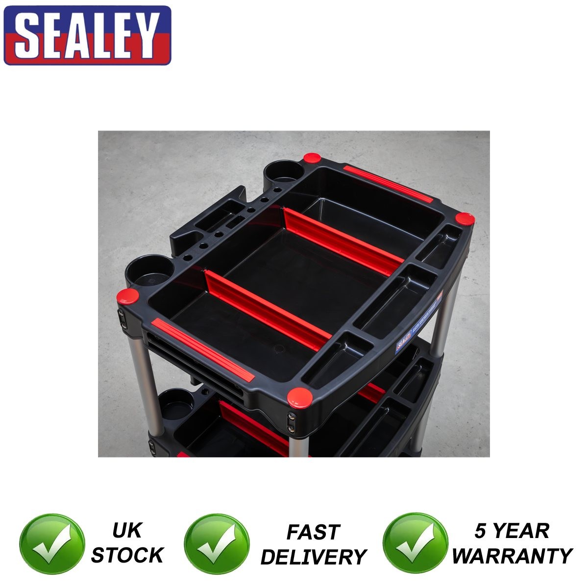 Sealey Composite Workshop Trolley with Parts Storage 3-Level CX313