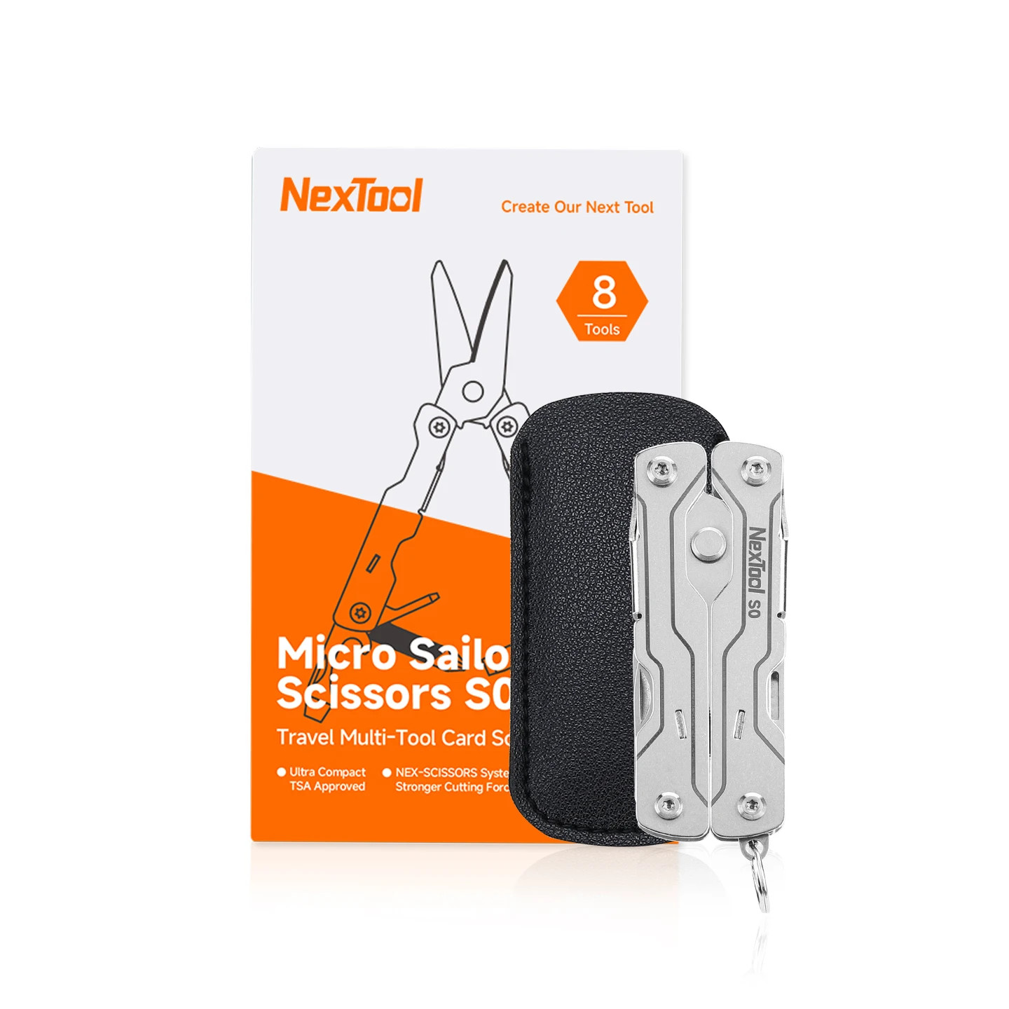 NexTool 8-in-1 Mini Multitool Scissors S0 Pocket EDC Camping Survival Tool
