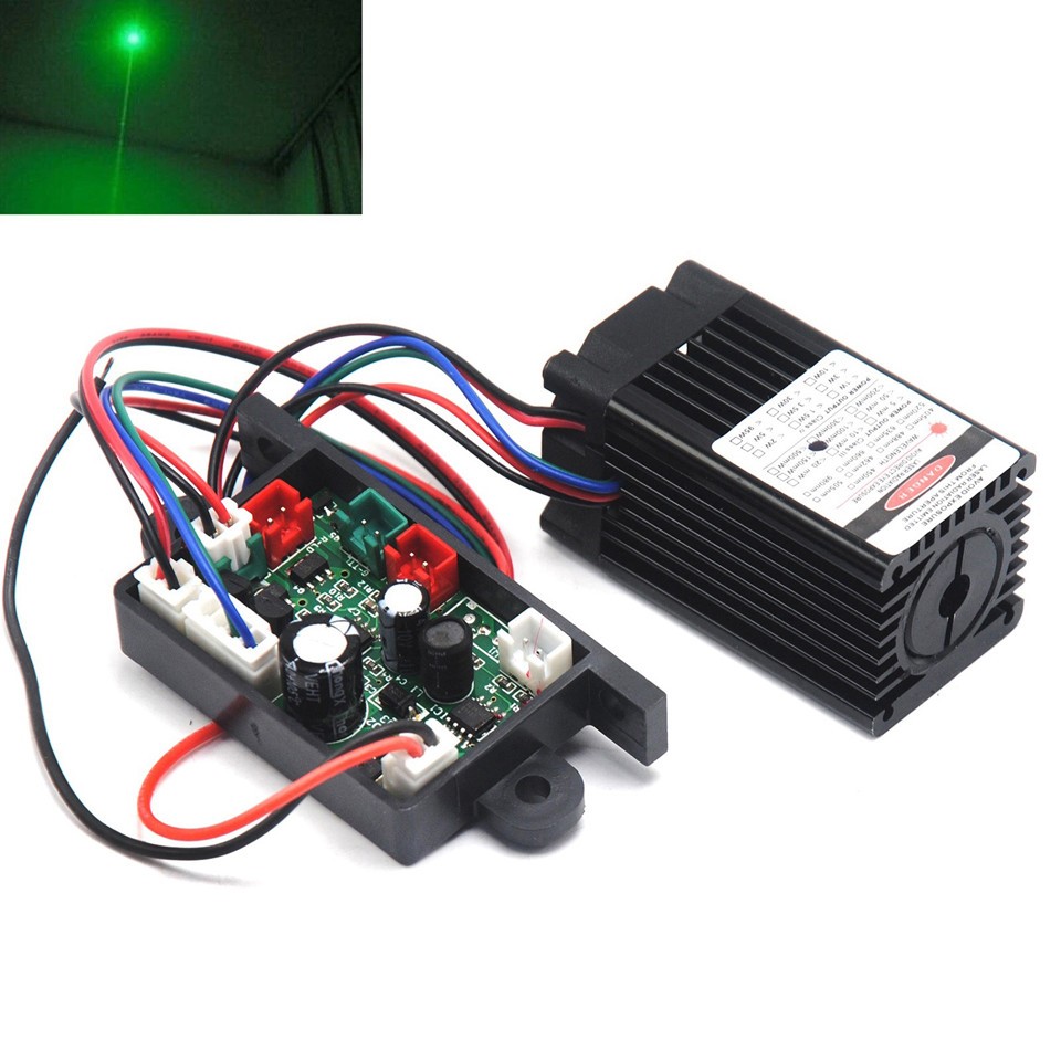 Industrial 532nm 100mw Green Focus Dot Laser Module 12V Driver with TTL