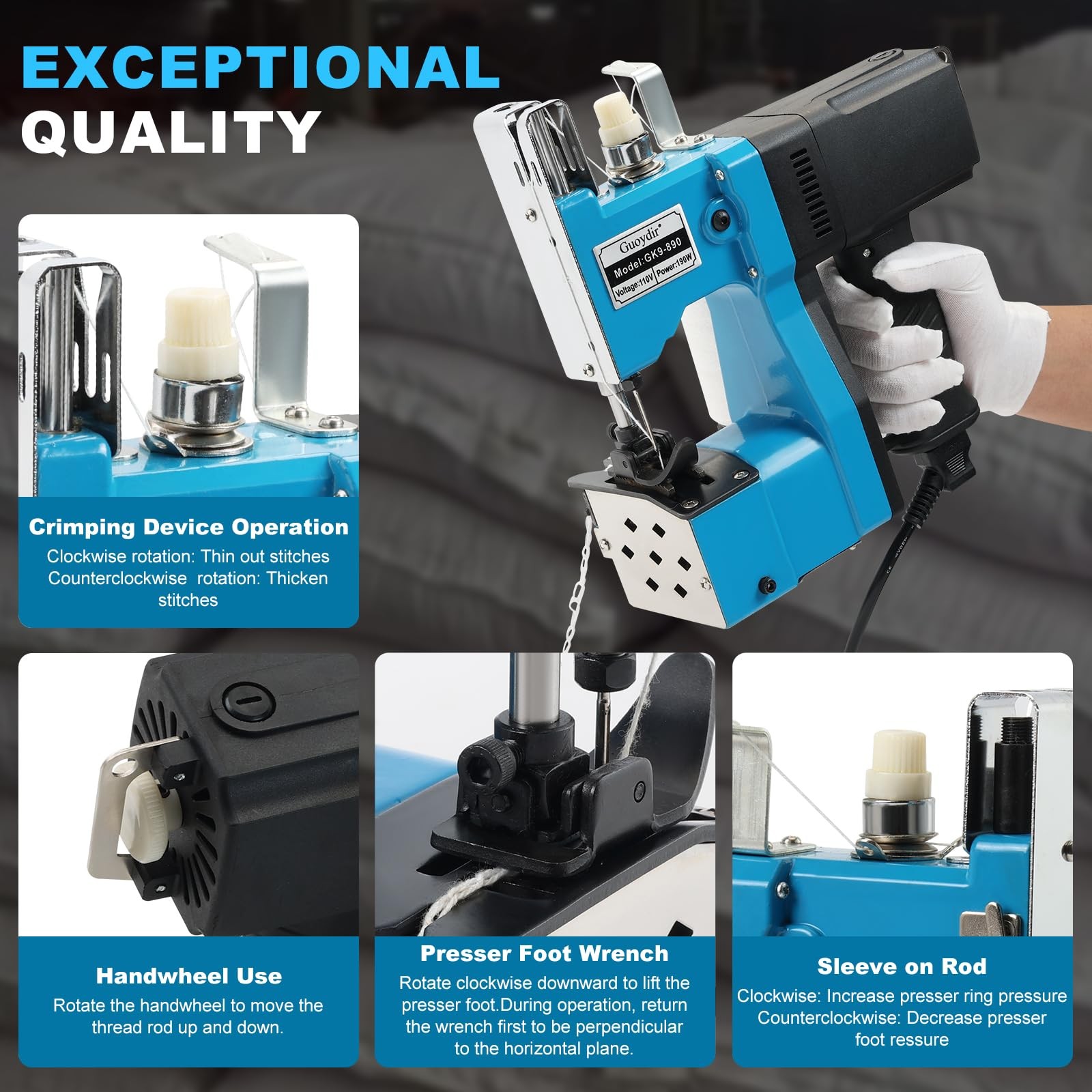 heavy-duty sewing machine, industrial sewing machine, handheld sewing machine