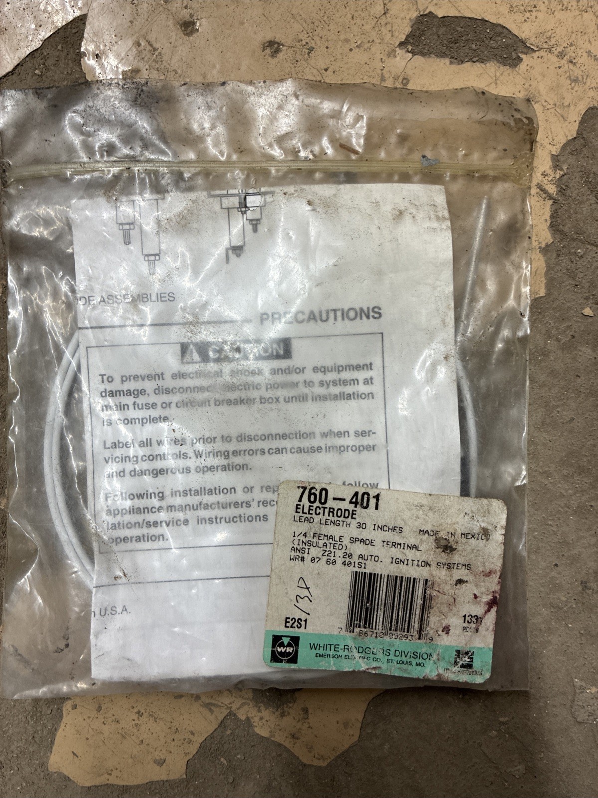 White-Rodgers 760-401 Electrode/Flame Sensor Lead Length 30"