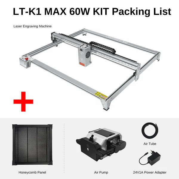 US K1 MAX Wood Engraver with K60 60W Laser Module DIY Engraving Cutting Machine