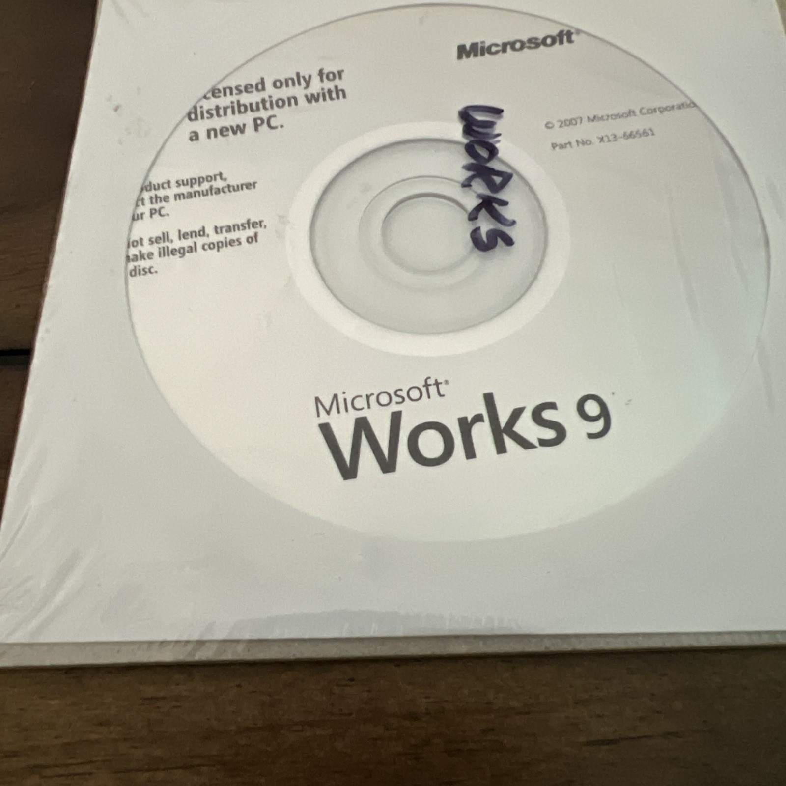 Microsoft Works 9 Installation CD 9.0 Dell Software Factory Sealed NEW