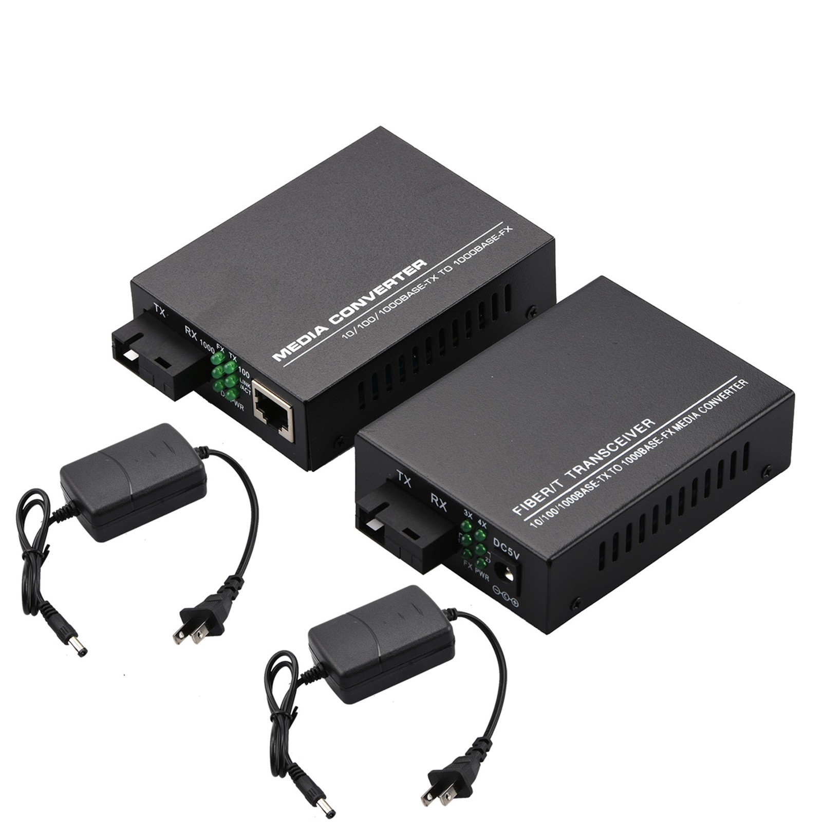 Gigabit Ethernet Media Converter Single Mode Port 4 RJ45 And 1 SC Transceiver