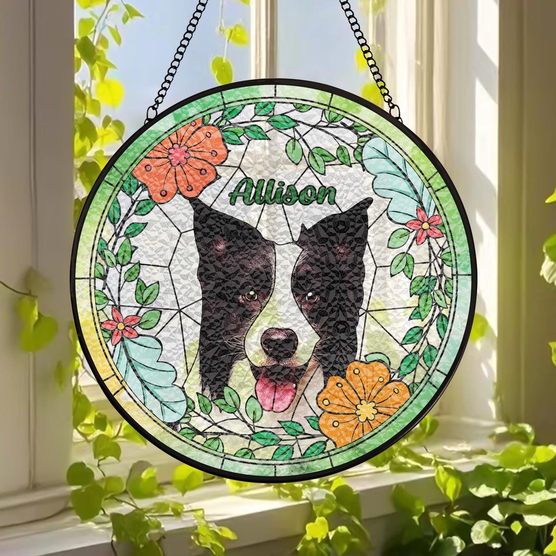 Custom Pet Portrait Acrylic Suncatcher / Dog SunCatcher Memorial /